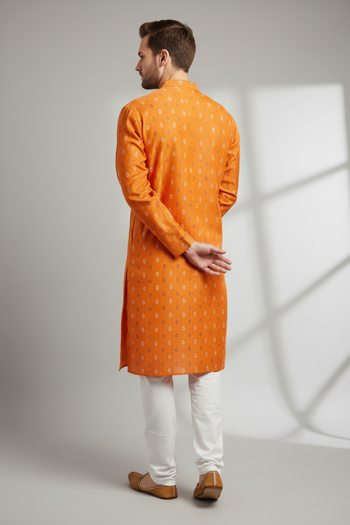Saffron Butti Print Kurta