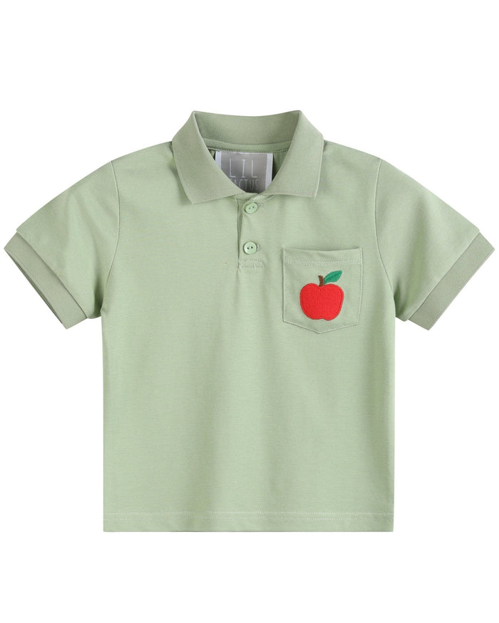 Sage Green Apple Polo Golf Shirt - Lil Cactus