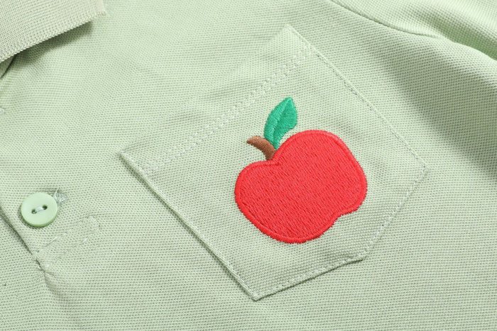 Sage Green Apple Polo Golf Shirt - Lil Cactus