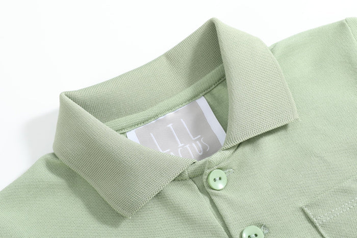 Sage Green Apple Polo Golf Shirt - Lil Cactus