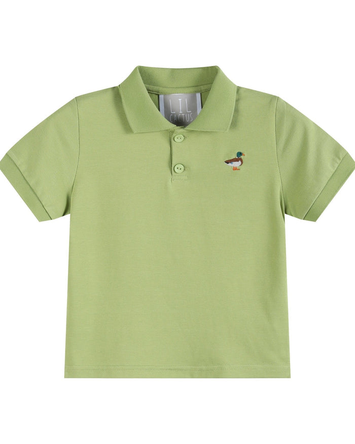 Sage Green Mallard Polo Shirt - Lil Cactus