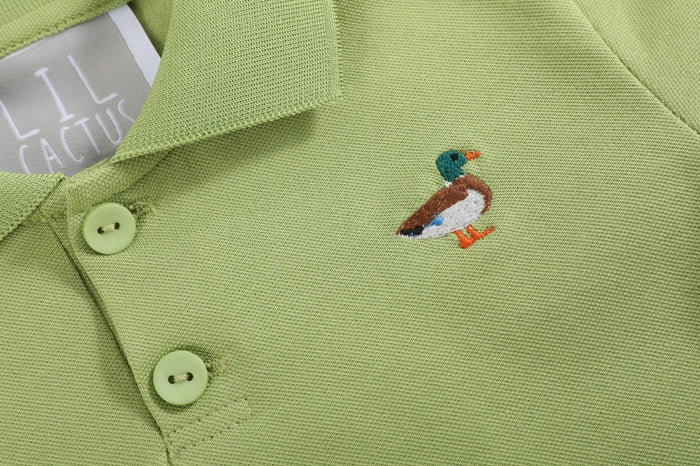 Sage Green Mallard Polo Shirt - Lil Cactus