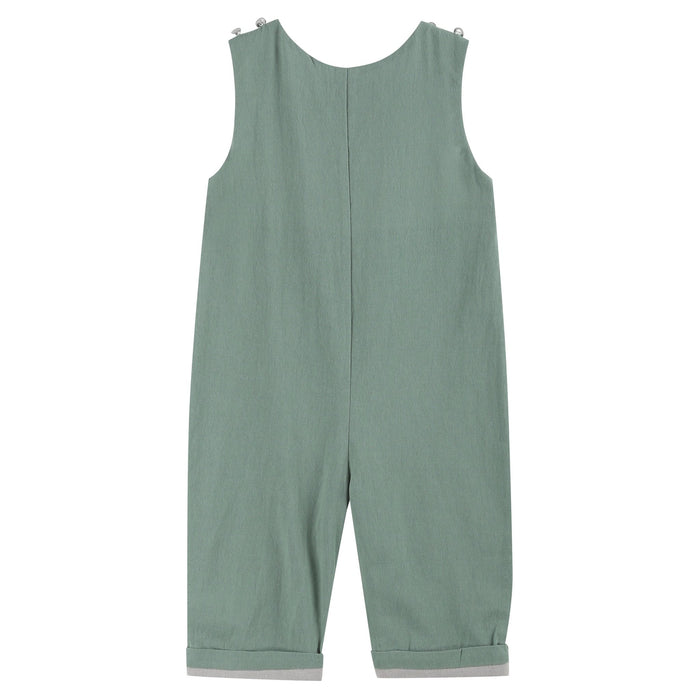 Sage Green Mallard Smocked Overalls - Lil Cactus
