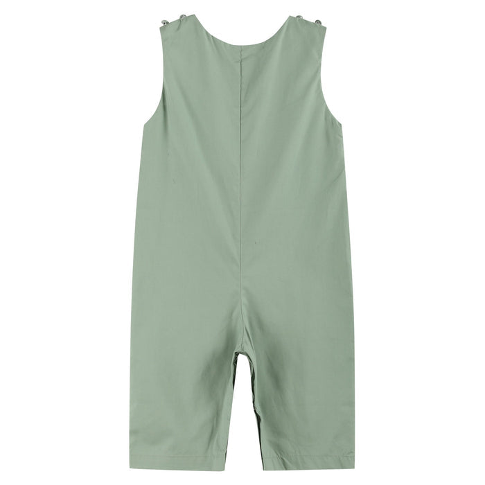 Sage Green Turkey Smocked Overalls - Lil Cactus