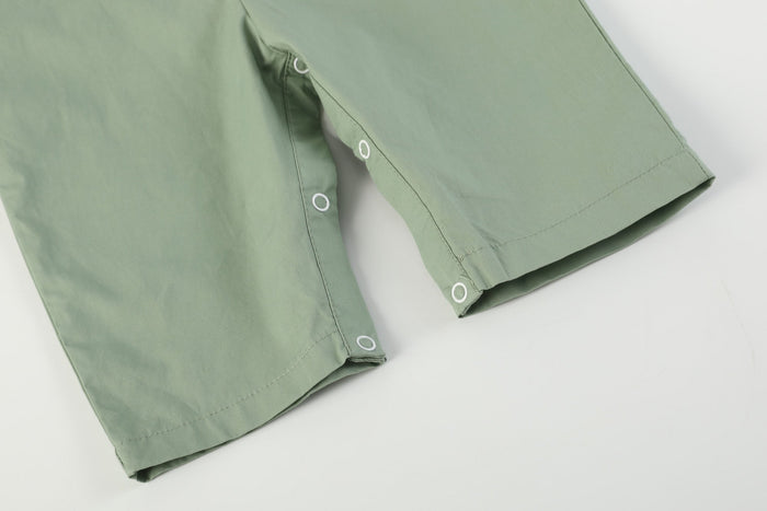 Sage Green Turkey Smocked Overalls - Lil Cactus