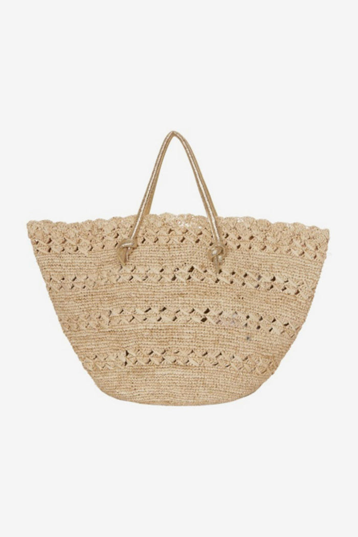 Salerno Tote Bag in Natural/Gold