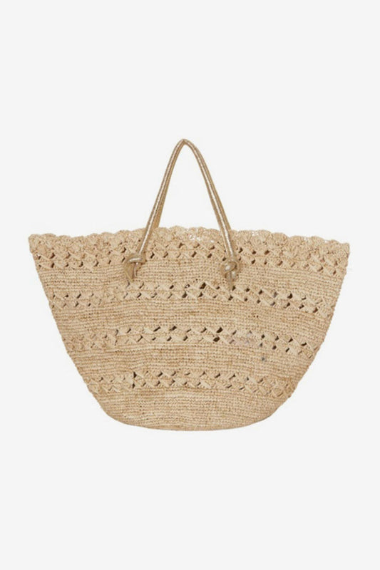 Salerno Tote Bag in Natural/Gold