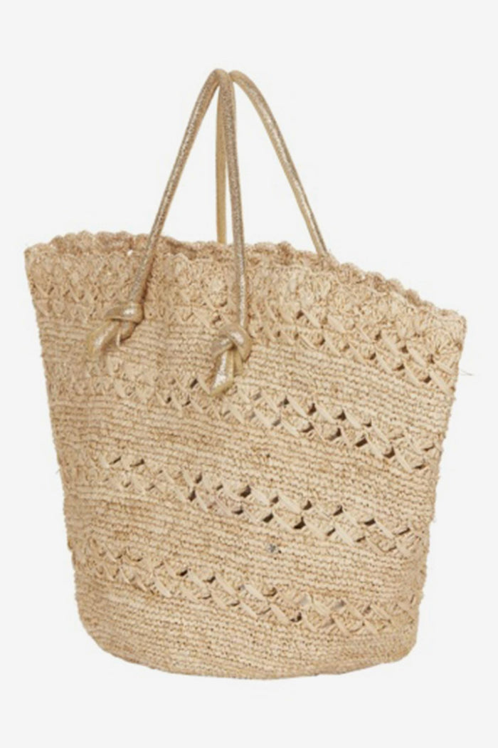 Salerno Tote Bag in Natural/Gold