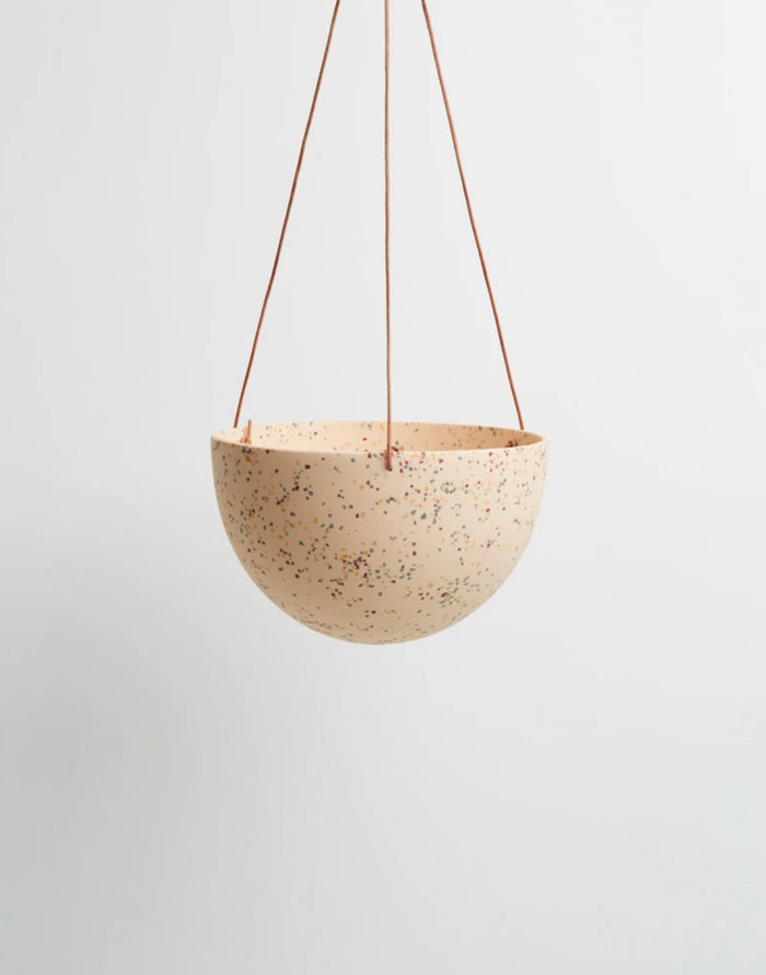 Salt Terrazzo Dome Hanging Planter