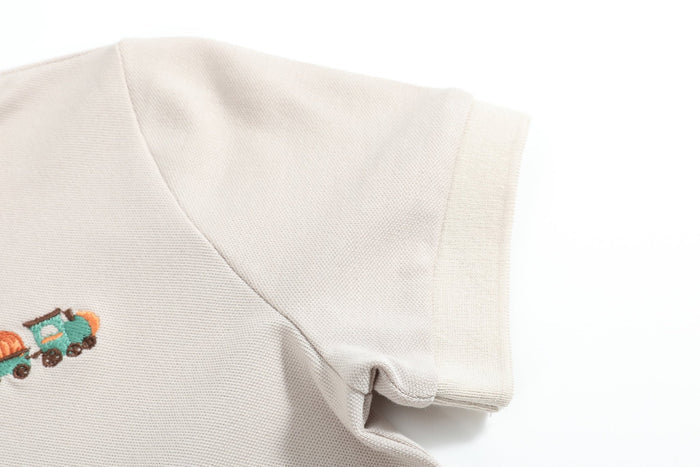 Sand Beige Tractor Polo Golf Shirt - Lil Cactus