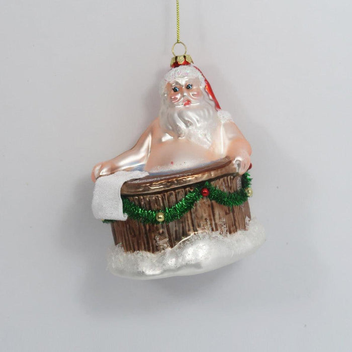 Santa Hot Tub Ornament
