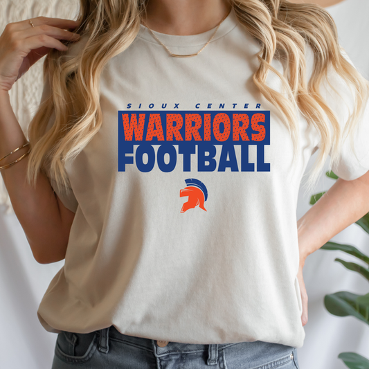 SC Warrior Football Heather Dust Bella + Canvas Tee