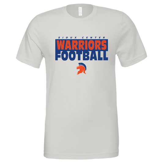 SC Warrior Football Silver Bella + Canvas Tee