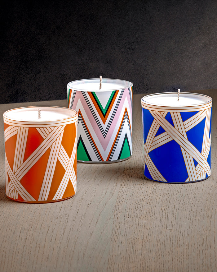 Scented Candle NASTRI 220gr  Bicolore 1 Orange diam. 3.3", H 3.5"
