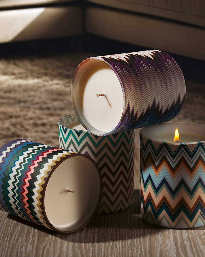 Scented Candle WATAMU ZIG ZAG 220gr  diam. 3.3", H 3.5"