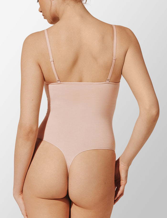 Seamless Cloud Cotton Bodysuit, Rose Dust - Thirdlove - Nylon/Spandex,modelMMM