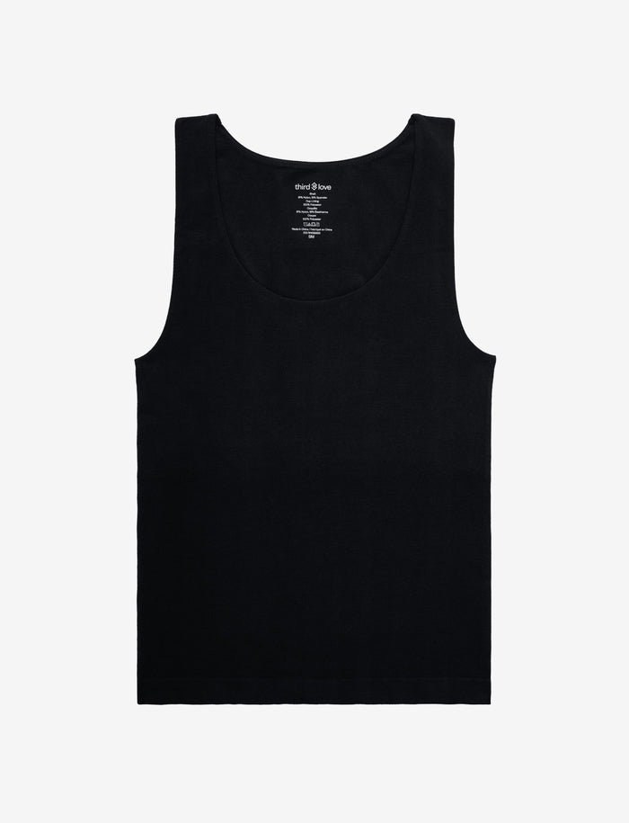 Seamless Cloud Cotton Shelf Tank Top, Black - Thirdlove - Nylon/Spandex