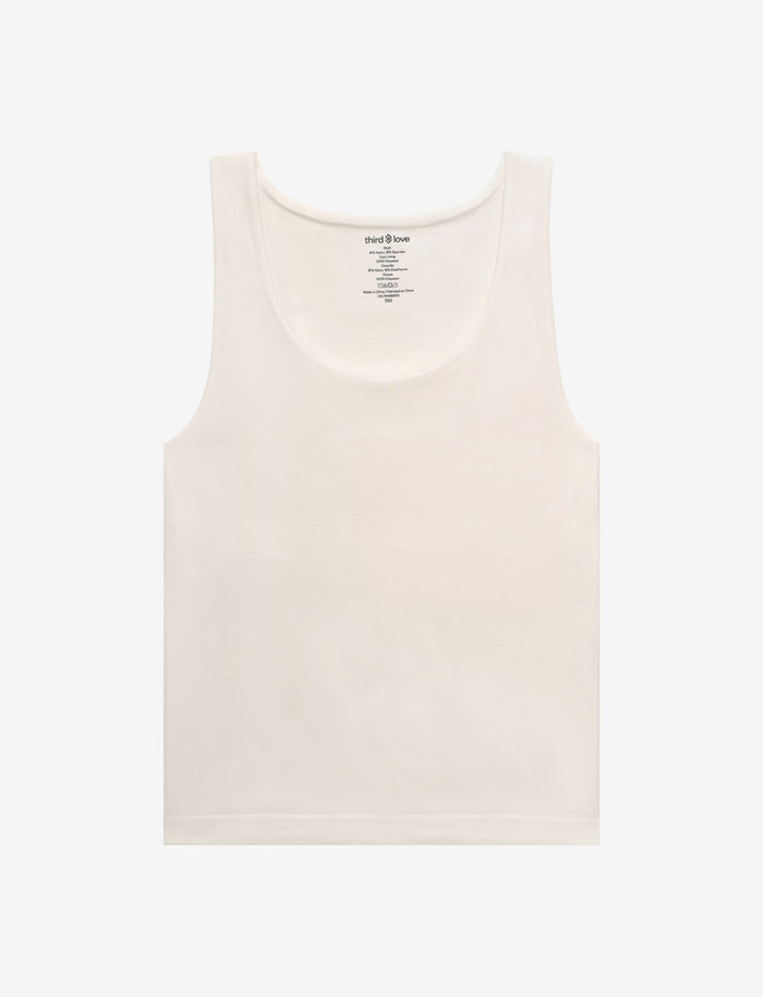 Seamless Cloud Cotton Shelf Tank Top, Sea Salt - Thirdlove - Nylon/Spandex