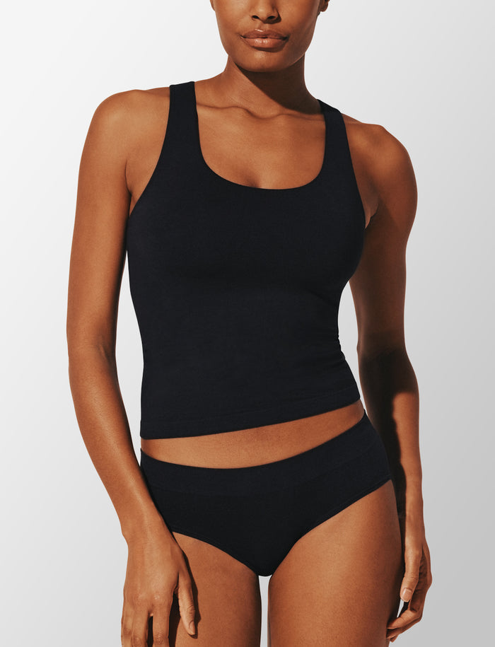 Seamless Cloud Cotton Shelf Tank Top, Black - Thirdlove - Nylon/Spandex,modelAAA