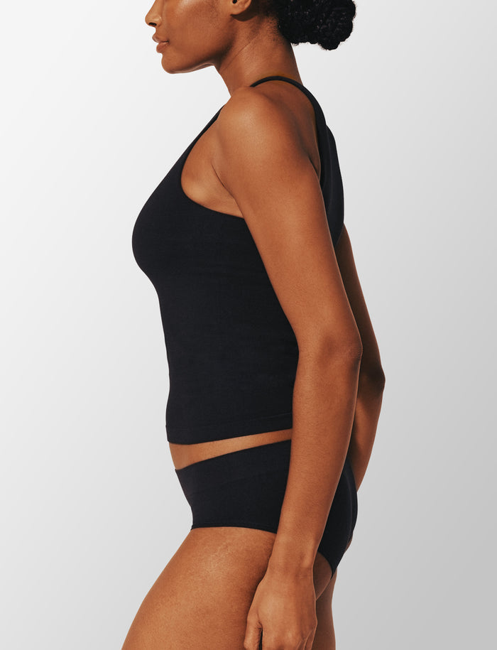 Seamless Cloud Cotton Shelf Tank Top, Black - Thirdlove - Nylon/Spandex,modelAAA