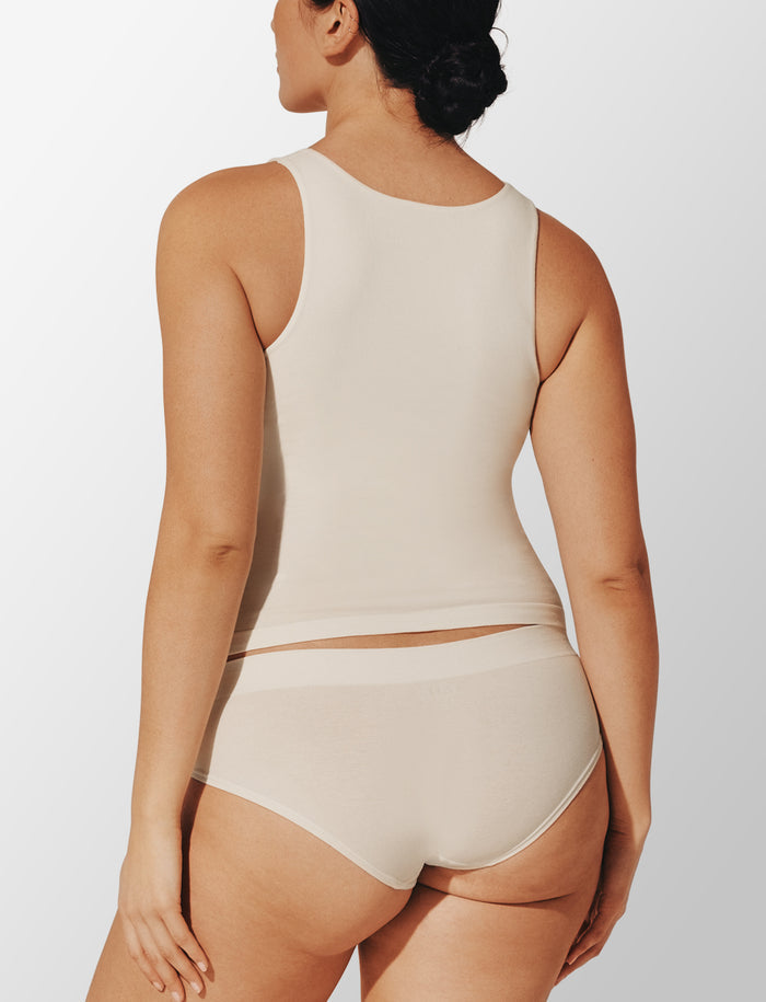 Seamless Cloud Cotton Shelf Tank Top, Sea Salt - Thirdlove - Nylon/Spandex,modelH
