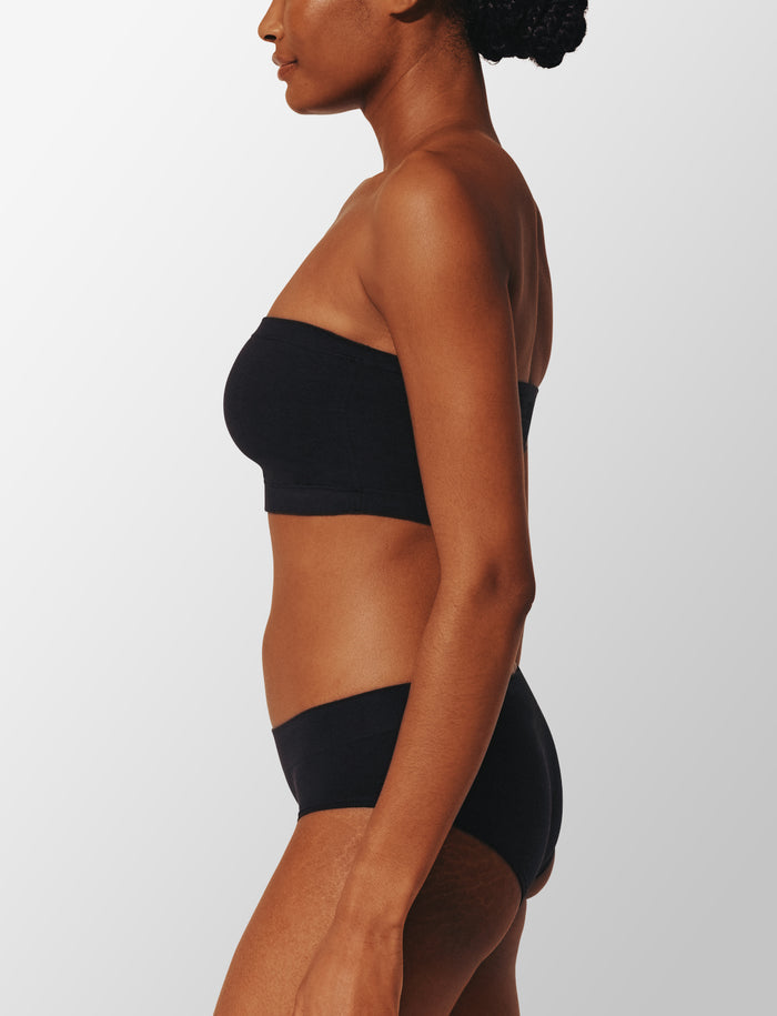 Seamless Cloud Cotton Wireless Bandeau, Black - Thirdlove - Nylon/Spandex,modelAAA