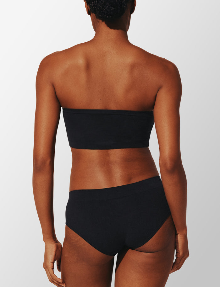 Seamless Cloud Cotton Wireless Bandeau, Black - Thirdlove - Nylon/Spandex,modelAAA