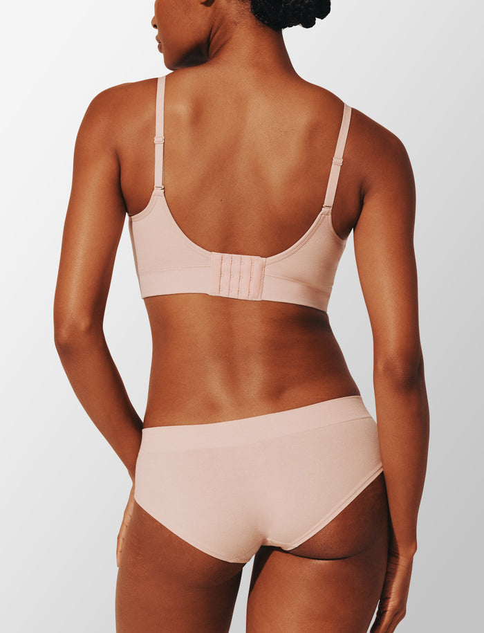 Seamless Cloud Cotton Wireless Bra, Rose Dust - Thirdlove - Nylon/Spandex,modelAAA