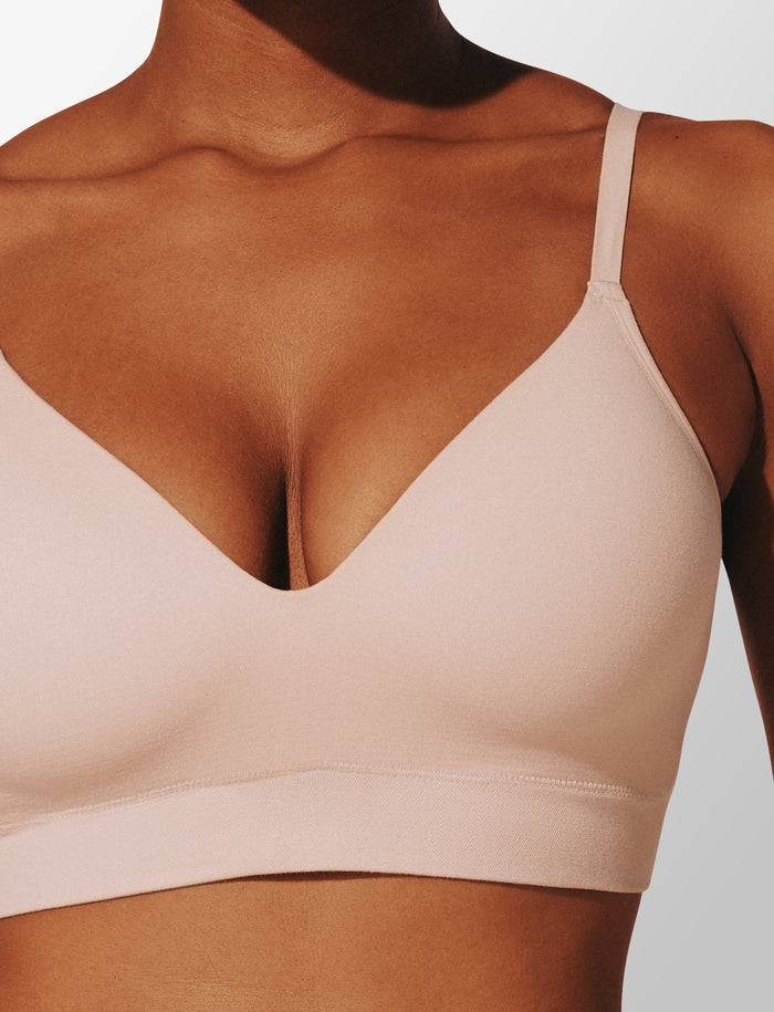Seamless Cloud Cotton Wireless Bra, Rose Dust - Thirdlove - Nylon/Spandex,modelAAA
