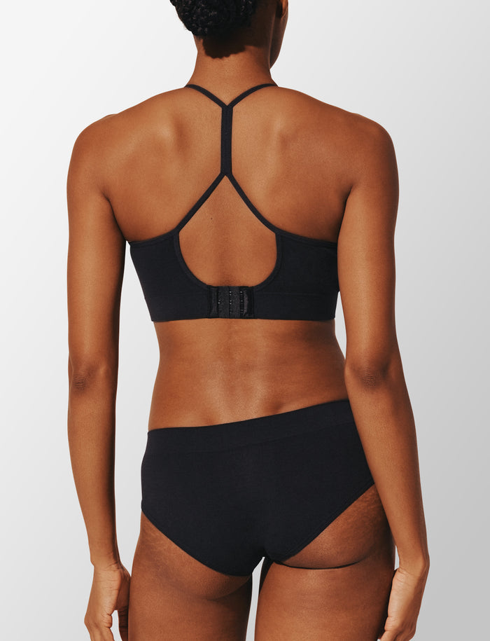 Seamless Cloud Cotton Wireless Bralette, Black - Thirdlove - Nylon/Spandex,modelAAA