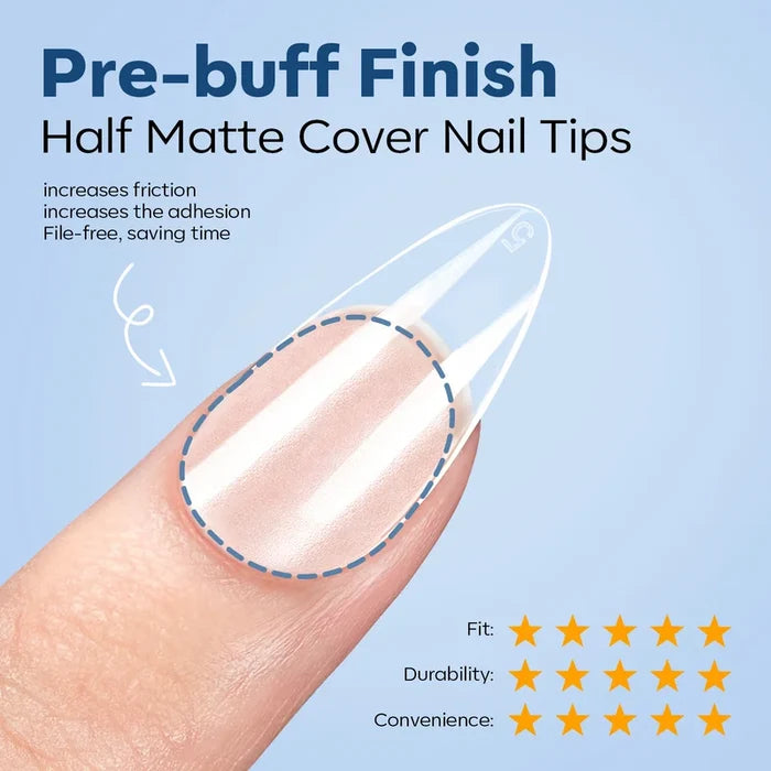 Semi-Forest Short Almond Nail Tips Kit