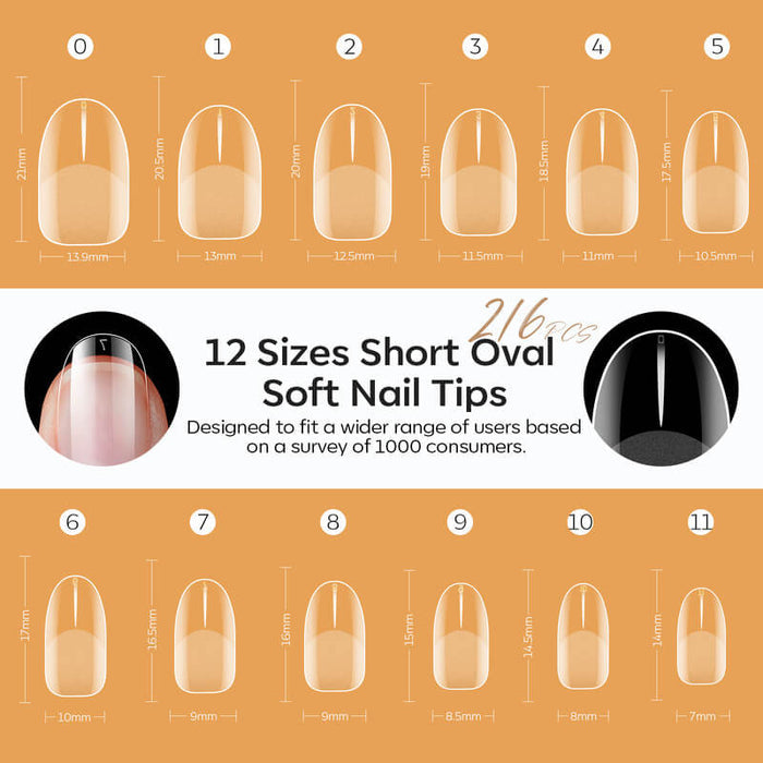 216 Pcs Semi-Frosted Nail Tips Nail Tip MODELONES #