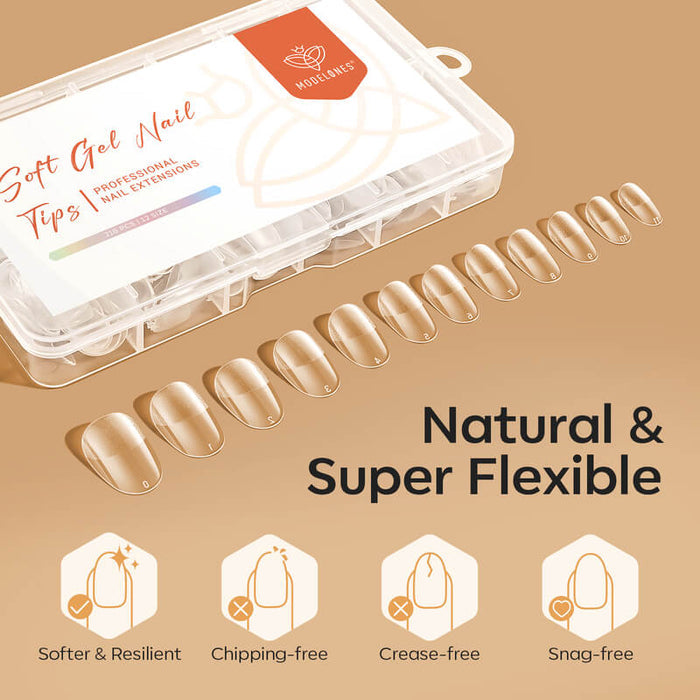216 Pcs Semi-Frosted Nail Tips Nail Tip MODELONES #