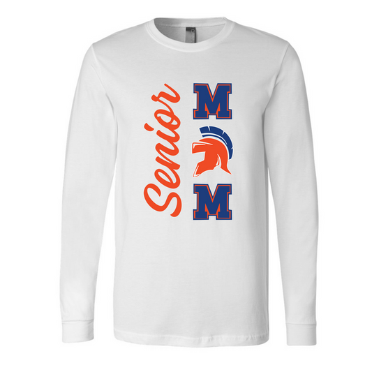 Senior Mom Long Sleeve Bella Canvas White Tee