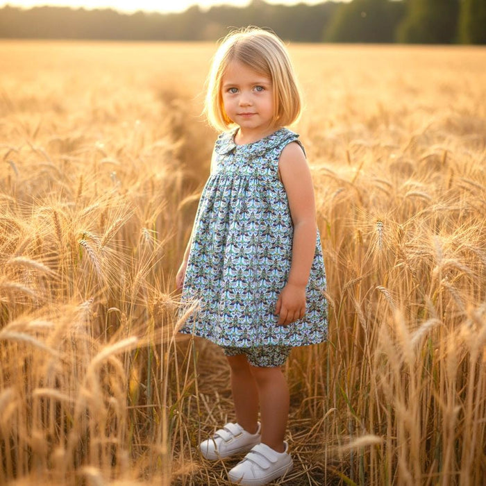 SET 2 Liberty Floral Print Top & Bloomers: Strawberry Feast, Ditsy Botanical Flower