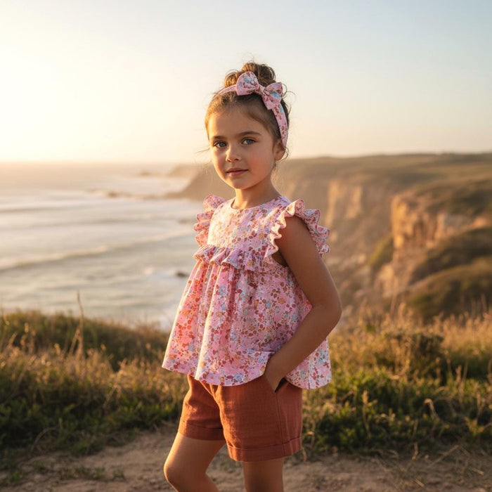 SET 2 Liberty London Baby Girl Floral Top Bloomers Set
