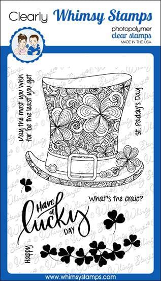 Shamrock Top Hat Clear Stamps - Whimsy Stamps
