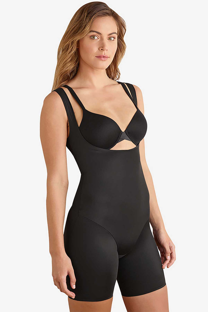 Shape Away® Open Bust Thigh Slimmer Bodysuit
