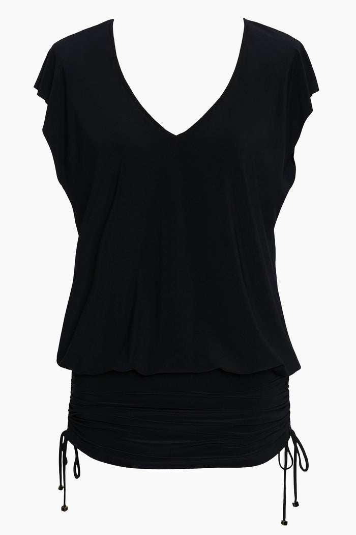 Shirred Beach Dress Cover Up