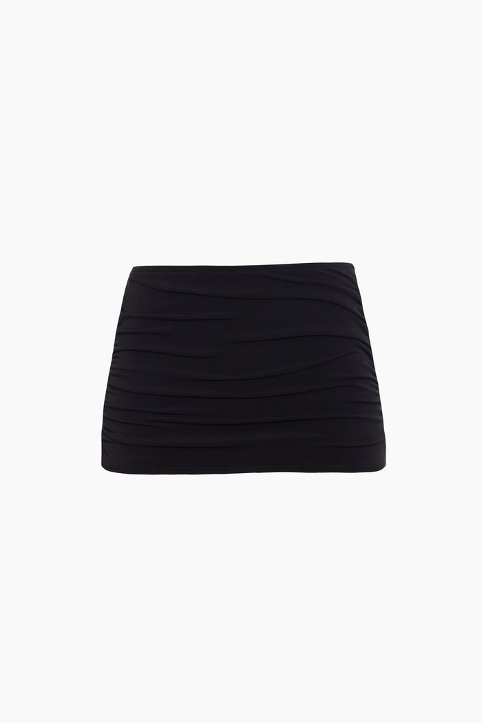 Shirred Skirt Swim Bottom