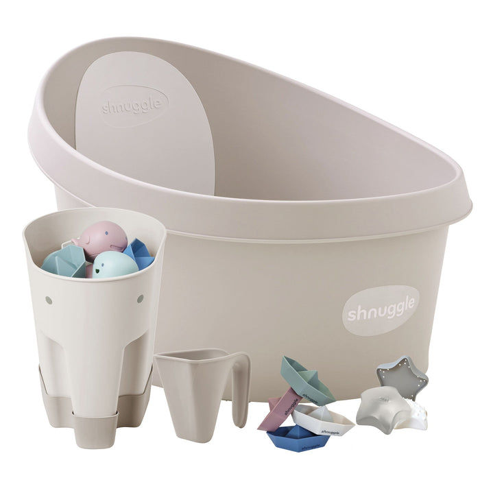 Shnuggle Splash & Play Bundle: Toddler Bath & Accessories Bundle - 5-Piece Set for Fun & Safe Bath Times - Babies in Bloom