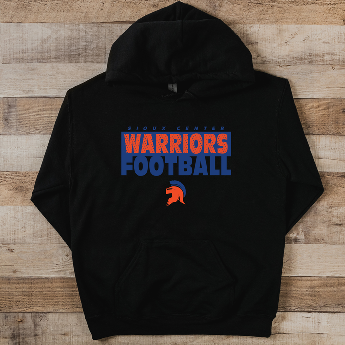 Sioux Center Warriors Football BLACK GILDAN HOODIE 18500