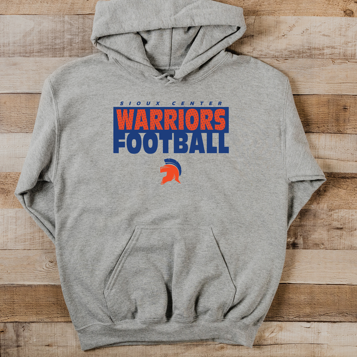 Sioux Center Warriors Football GRAY GILDAN HOODIE 18500