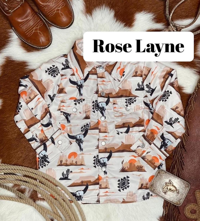 Skulls Long Sleeve Western Shirt