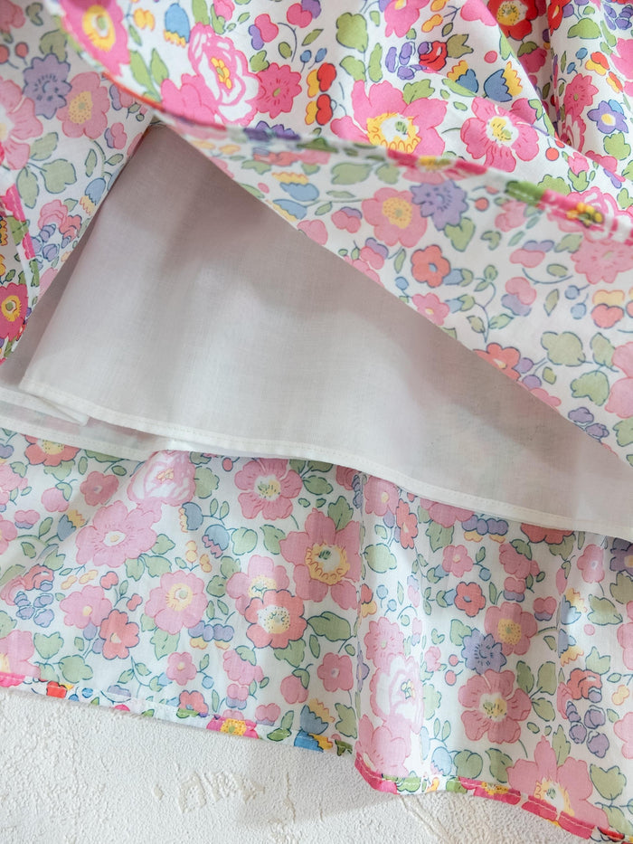 Sleeveless Liberty London Floral Dress: English Cotton Flower Girl Dress, Botanical Ditsy Print