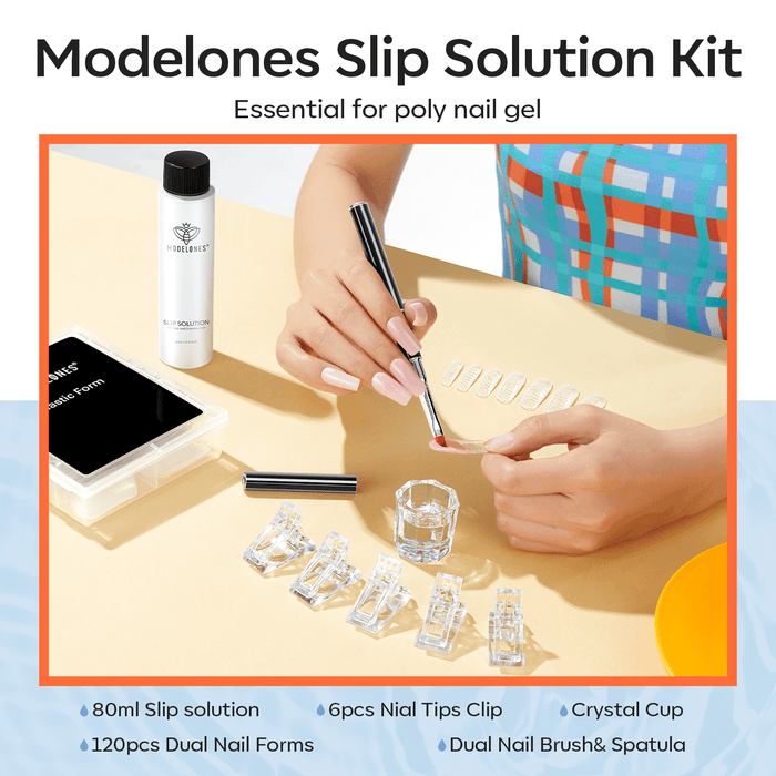 Slip Solution Kit For Poly Nail Extension Gel Nail Tools MODELONES #