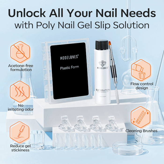 Slip Solution Kit For Poly Nail Extension Gel Nail Tools MODELONES #