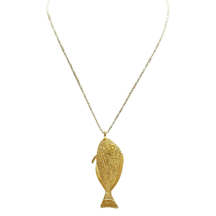 Small Sole Fish Necklace | Gold Chain