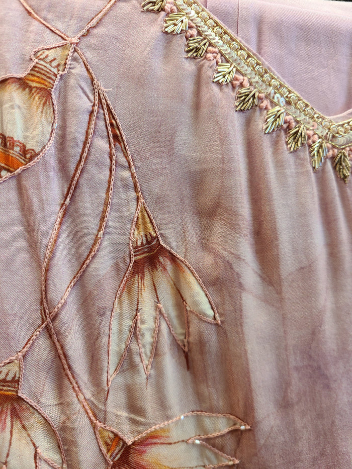 Soft Pink Embroidered Salwar Suit with Sheer Dupatta