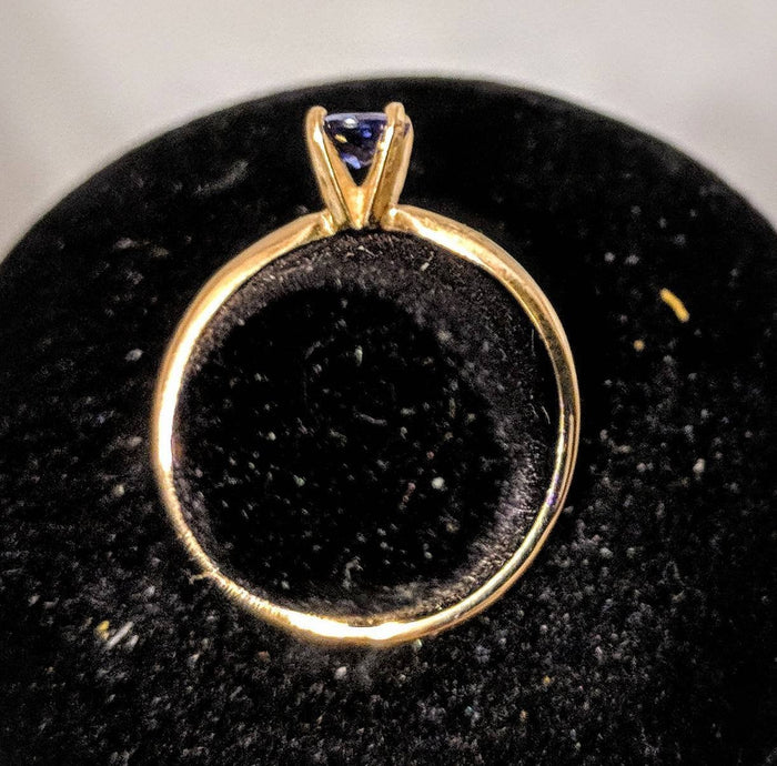 Solid 14kt Yellow, White, or Rose Gold Natural Blue Tanzanite 4mm, 5mm, 6mm Round, VS Clarity, Ring Size 5-8, 143-271, Fine Jewelry